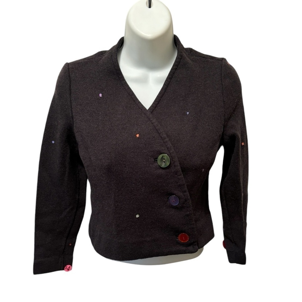 VTG Kimberly 100% Tailored Wool Union Made Cropped Blazer Jacket XS LS Buttons